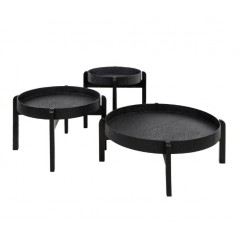 ZI Metallic Coffee Table Round Thick Black